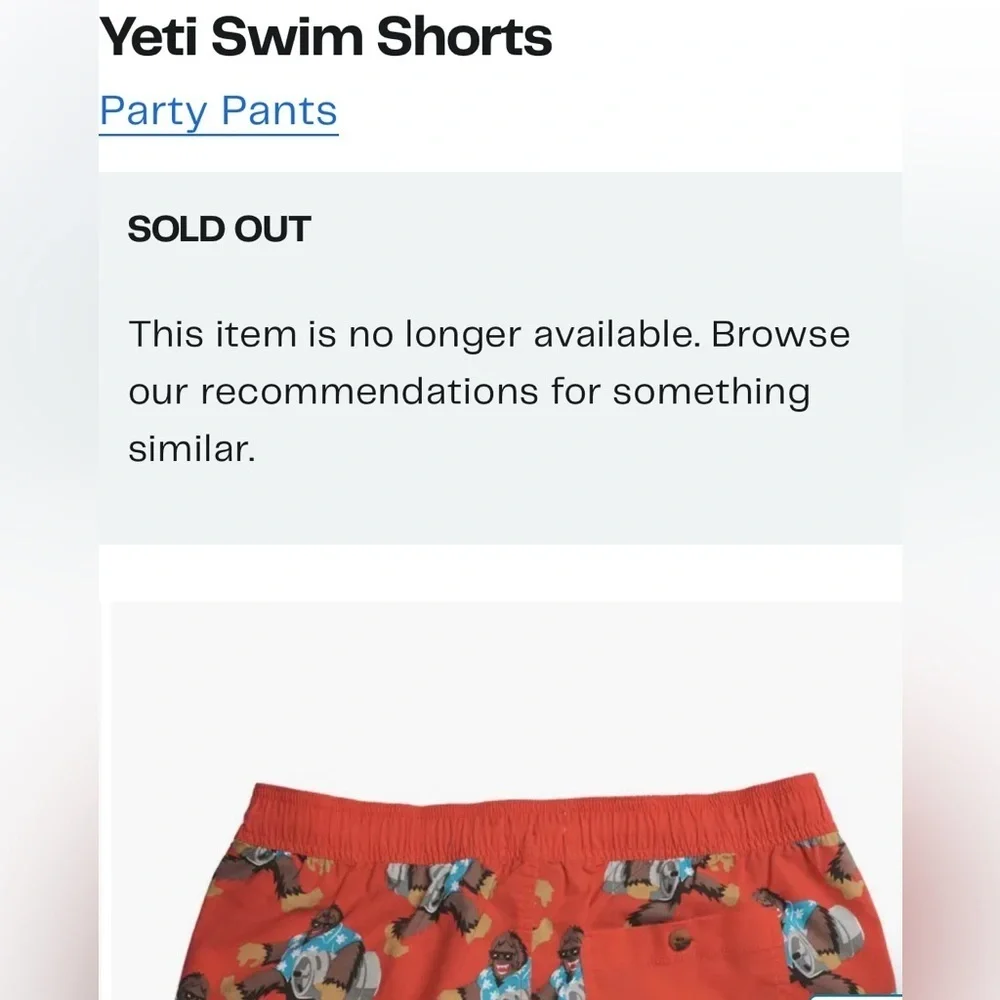 🪅Party Pants Red Yeti Swim Shorts
